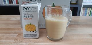 이롬 황성주 박사의 국산콩 두유 검은콩 단호박 — 5점을 준 리뷰어가 2021년 2월 올린 사용 사진