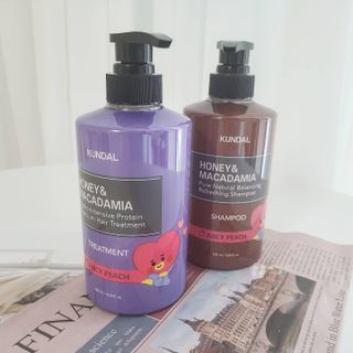 쿤달 [KUNDAL 공식] 프리미엄 헤어 케어 스페셜 세트 샴푸 500ml &amp; 트리트먼트 500ml — 5점을 준 리뷰어가 2021년 3월 올린 사용 사진