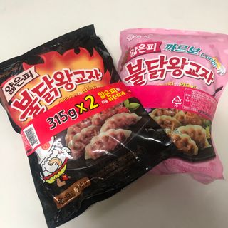 삼양냉동 [삼양] 얇은피불닭왕교자+얇은피까르보불닭왕교자 총4팩 — 5점을 준 리뷰어가 2021년 2월 올린 사용 사진