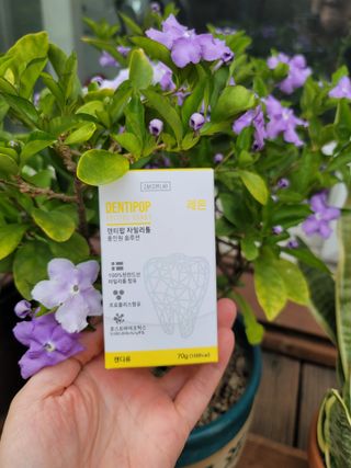 작심연구소 구취제거+충치예방+치아화이트닝 마법의 캔디 덴티팝3종(맛 랜덤 발송) — 5점을 준 리뷰어가 2022년 5월 올린 사용 사진