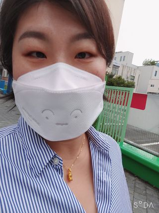 [숨그림]  덴탈마스크 짱구 우리아이 그리고 내가 쓰는 믿을수있는 케릭터 마스크  16종 — 5점을 준 리뷰어가 2021년 9월 올린 사용 사진