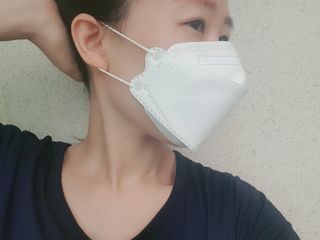 [심폐소생소] KF94 오늘의 마스크 대형 — 5점을 준 리뷰어가 2021년 8월 올린 사용 사진