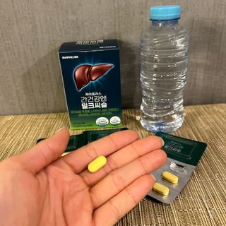[경남제약헬스케어] 케어플러스 간건강엔 밀크씨슬 500mg 60정/2개월분/비타민B 5종+세레늄 — 5점을 준 리뷰어가 2024년 1월 올린 사용 사진