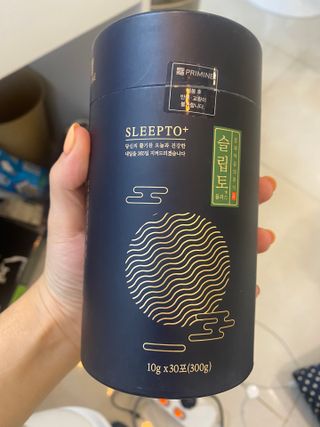 프리마인 자체 기업부설 연구소에서 찾아낸 건강한 수면의 비밀.  슬립토 플러스 30포 — 5점을 준 리뷰어가 2021년 9월 올린 사용 사진