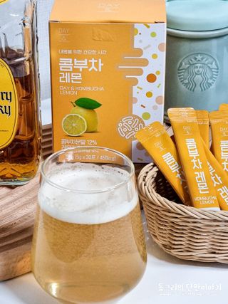 참앤들황토농원 7가지 맛! 탄산 톡톡! 스파클링! 데이앤 콤부차 7종 10포 1박스씩 ★총 7박스★ — 5점을 준 리뷰어가 2023년 3월 올린 사용 사진