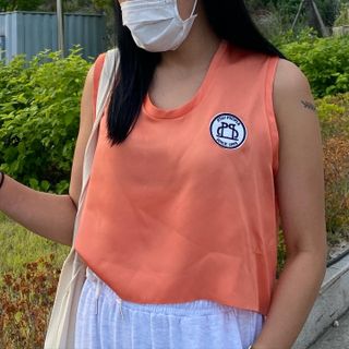 [스테이피플] SILKY SLEEVELESS LOGO TOP — 5점을 준 리뷰어가 2022년 6월 올린 사용 사진
