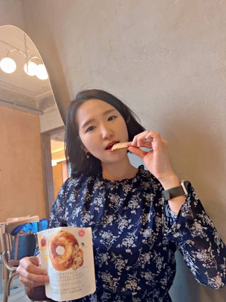 CJ올리브영 베리 & 체리 프로틴 베이글칩 / 치즈 & 복숭아 프로틴 베이글칩 — 5점을 준 리뷰어가 2023년 4월 올린 사용 사진