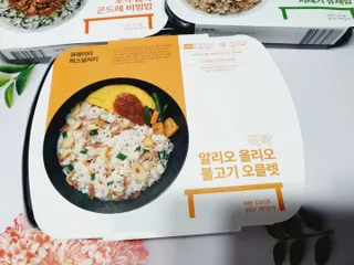 직탁 식단관리 3종 도시락(꼬막 듬뿍 곤드레비빔밥, 알리오올리오 불고기오믈렛, 매콤쭈꾸미 시래기유채밥) — 3.5점을 준 리뷰어가 2022년 7월 올린 사용 사진