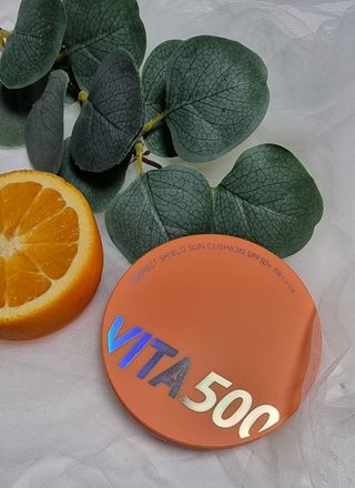 광동생활건강 MF[광동] 비타500✨주름개선·미백·SPF50+🌞퍼펙트쉴드 빅 선쿠션 본품 — 5점을 준 리뷰어가 2024년 5월 올린 사용 사진
