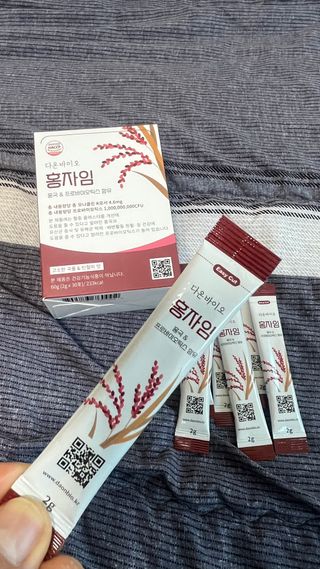 하루 1포로 콜레스테롤, 유산균, 고역가 소화효소까지 한번에 섭취! 다온바이오 홍자임 1개월분(30포) — 5점을 준 리뷰어가 2022년 12월 올린 사용 사진