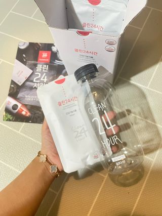 클린24시간 1BOX(5포) + 전용보틀(500ml) — 3점을 준 리뷰어가 2022년 8월 올린 사용 사진