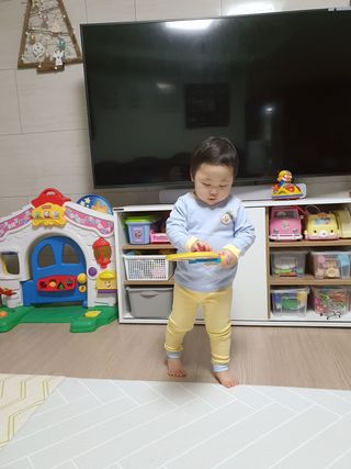 유비맘 캔디팡팡 내의/내복 상하 세트 — 5점을 준 리뷰어가 2021년 3월 올린 사용 사진