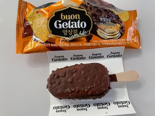 롯데제과 본젤라또 비스킷&바닐라카라멜바, 본젤라또 베리쇼콜라컵 — 5점을 준 리뷰어가 2021년 12월 올린 사용 사진