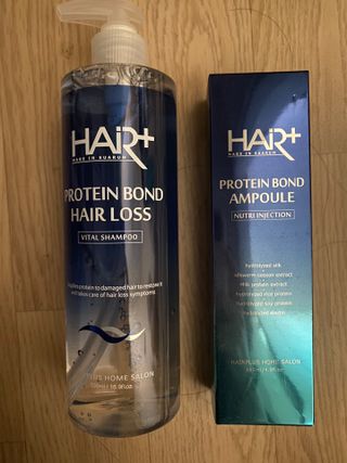 헤어플러스 단백질탈모샴푸 500ml+단백질본드앰플 145ml — 5점을 준 리뷰어가 2021년 6월 올린 사용 사진