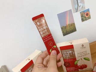 자연에온 가득담은 몽모랑시 타트체리 콜라겐 젤리스틱 — 3.5점을 준 리뷰어가 2021년 1월 올린 사용 사진