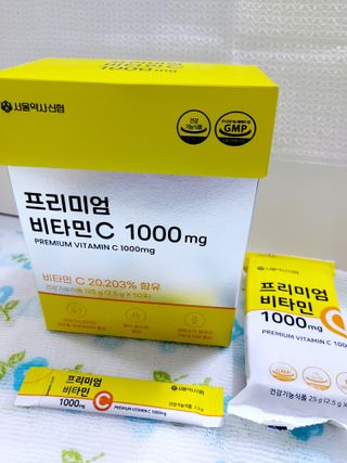 서울약사신협 프리미엄 비타민C 1,000mg_2.5g x 50포 — 5점을 준 리뷰어가 2021년 10월 올린 사용 사진
