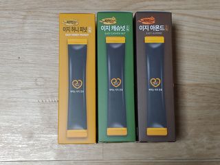 짜먹는 이지견과 짜먹는 이지아몬드, 짜먹는 이지허니피넛, 짜먹는 이지캐슈넛 각 10g X  10포 — 5점을 준 리뷰어가 2021년 2월 올린 사용 사진