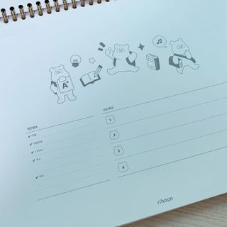 리훈 곰부 체크리스트+ 곰부 리무버블스티커 1장 — 5점을 준 리뷰어가 2021년 5월 올린 사용 사진