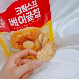 딜라이트 프로젝트 오뚜기스프 베이글칩 2종 — 3.5점을 준 리뷰어가 2021년 8월 올린 사용 사진