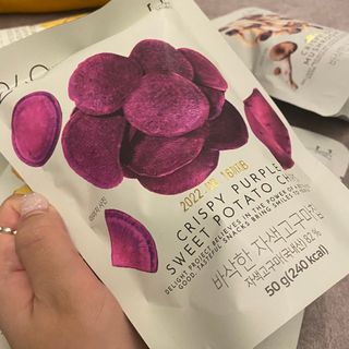 딜라이트 프로젝트 바삭한 원물칩 3종 고구마칩, 자색고구마칩, 느타리버섯칩 [총 6봉지] — 5점을 준 리뷰어가 2022년 3월 올린 사용 사진