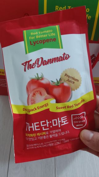 제이제이바이오 더단마토 프리미엄주스 100ml 30팩입 - 무설탕 스테비아 토마토즙 — 5점을 준 리뷰어가 2022년 1월 올린 사용 사진