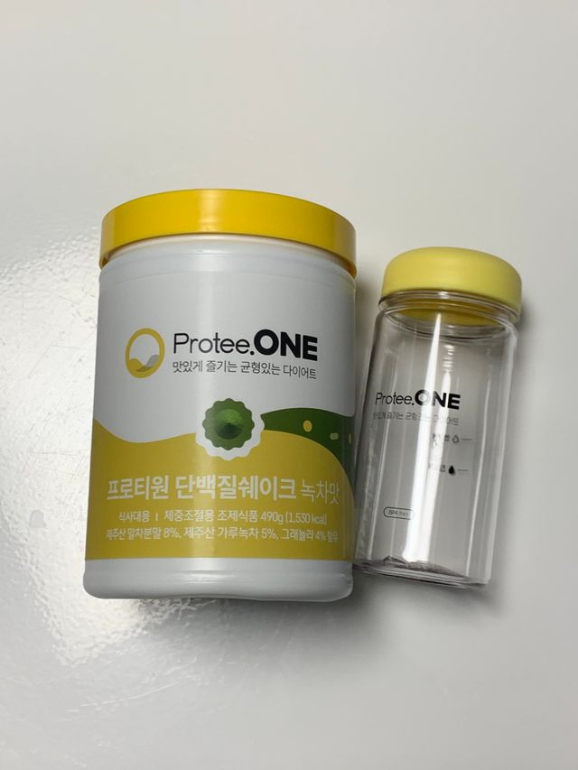 프로티원 단백질쉐이크 녹차맛 2주분 1통+보틀 리뷰 사진