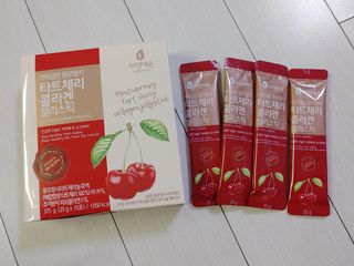 자연에온 몽모랑시 타트체리 3종 세트 구성 - 저분자콜라겐젤리, NFC 착즙주스 — 5점을 준 리뷰어가 2021년 7월 올린 사용 사진