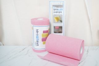 위케어 일회용 향균 수세미 50매 2롤 세트 총 100매 Pink — 5점을 준 리뷰어가 2021년 2월 올린 사용 사진