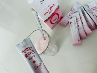 [음료수 대신 가능!]  빠르게 흡수되는 아임오 타먹는 콜라겐 1박스 — 4점을 준 리뷰어가 2023년 3월 올린 사용 사진