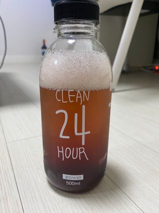 클린24시간 1BOX(5포) + 전용보틀(500ml) — 5점을 준 리뷰어가 2022년 8월 올린 사용 사진