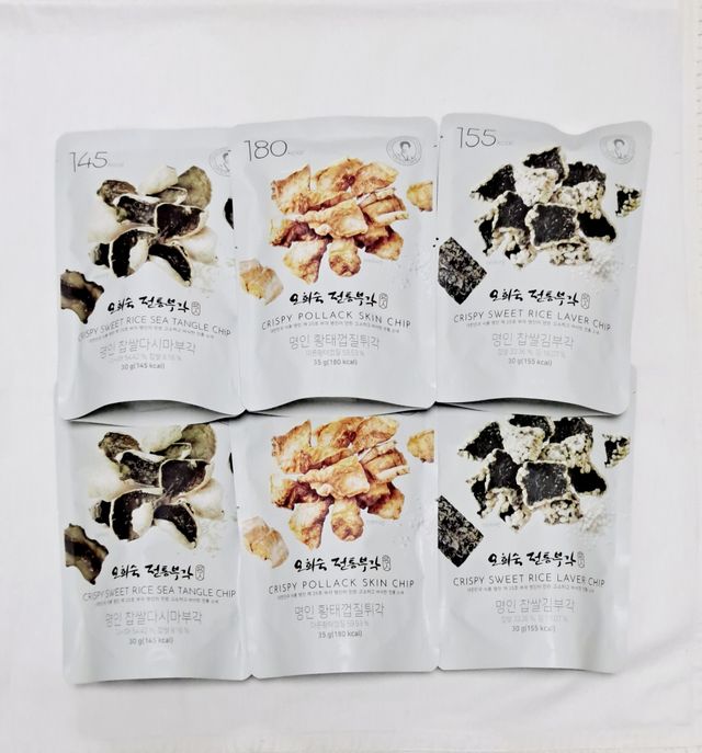 명인 찹쌀김부각, 찹쌀다시마부각, 황태껍질튀각 총 6봉 리뷰 사진