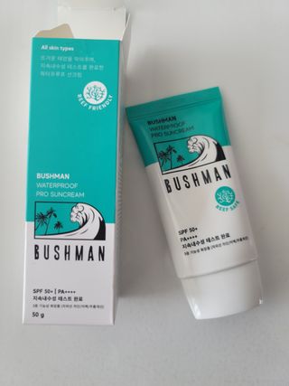 부쉬맨 워터프루프 프로 선크림 50g SPF50+ PA++++ — 5점을 준 리뷰어가 2023년 4월 올린 사용 사진