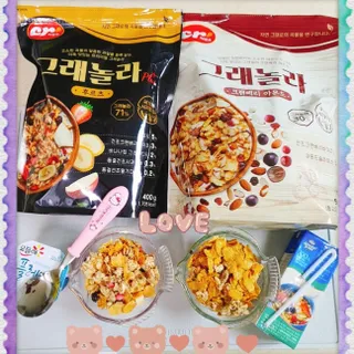 씨알푸드 씨알로 그래놀라 2종 후르츠+크랜베리 아몬드 — 5점을 준 리뷰어가 2022년 7월 올린 사용 사진