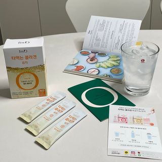 [음료수 대신 가능!]  빠르게 흡수되는 아임오 타먹는 콜라겐 1박스 — 5점을 준 리뷰어가 2023년 4월 올린 사용 사진