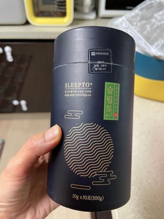 프리마인 자체 기업부설 연구소에서 찾아낸 건강한 수면의 비밀.  슬립토 플러스 30포 — 4점을 준 리뷰어가 2021년 9월 올린 사용 사진