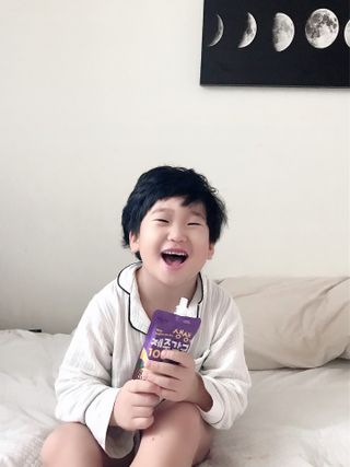 탐라원 건강 어린이 주스, 생생한 주스 3종 - 유기 감귤 주스, 당근과 사과 주스, 감귤 주스 — 5점을 준 리뷰어가 2021년 10월 올린 사용 사진
