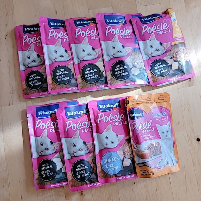 비타크래프트 포에시 델리스 고양이 파우치 85g 9가지맛 1팩씩 리뷰 사진