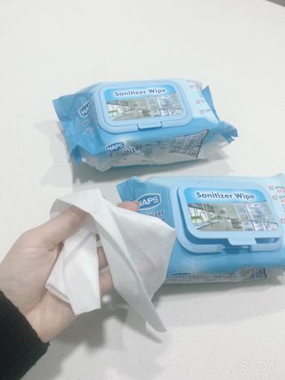 햅스 세균없는 주방 대형 2팩, HAPS sanitizer wipe — 4점을 준 리뷰어가 2021년 12월 올린 사용 사진