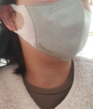끌린에르 스포츠 귀편한 새부리형 마스크 — 5점을 준 리뷰어가 2022년 2월 올린 사용 사진