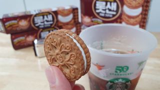 롯데제과 롯샌 카페크런치 — 5점을 준 리뷰어가 2021년 10월 올린 사용 사진