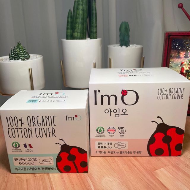 아임오 유기농 생리대 중형 14개입 + 아임오  유기농 팬티라이너 20개입 리뷰 사진