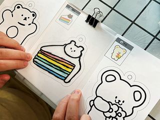 워터멜론컴퍼니 슈링코 페이퍼 3개 Set / 슈링클스 호환 종이 키링 만들기 미술놀이 재료 키트 — 5점을 준 리뷰어가 2022년 11월 올린 사용 사진