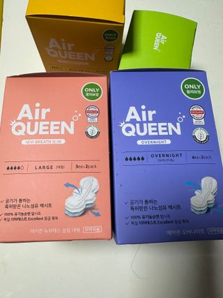 에어퀸 뉴브레스 유기농 생리대 4종 (팬티라이너 20P + 중형 10P + 대형 10P + 오버나이트 8P)_체험단 — 3점을 준 리뷰어가 2024년 8월 올린 사용 사진