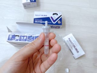 케이퓨리 아나파코 코로나 타액 자가 진단키트 1회분 3개 — 5점을 준 리뷰어가 2023년 4월 올린 사용 사진