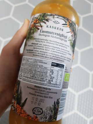 H365 [Kaskein Luomutyrniglögi] 핀란드 전통 무알콜 멀드와인 시벅톤 글로기 — 5점을 준 리뷰어가 2021년 4월 올린 사용 사진