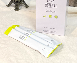 미쁨생활건강 톡쏙 깔라만시 앤 콜라겐 14포 — 4.5점을 준 리뷰어가 2021년 5월 올린 사용 사진