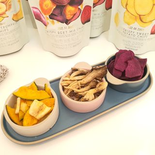 딜라이트 프로젝트 원물칩 5종 9ea(고구마칩, 자색고마칩, 느타리버섯칩, 비트 믹스칩, 단호박 믹스칩) — 5점을 준 리뷰어가 2022년 4월 올린 사용 사진
