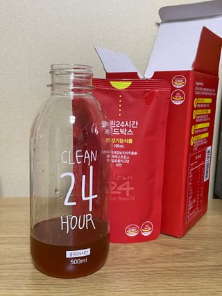 클린24시간 레드박스 1BOX(5포) + 전용보틀(500ml) — 5점을 준 리뷰어가 2024년 1월 올린 사용 사진