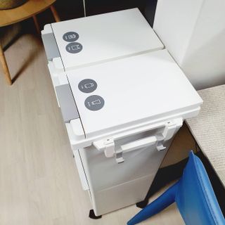 창신리빙 [프랑코 원터치 스탠드 분리수거함 50L 화이트] 똑똑한 정리 수납 — 5점을 준 리뷰어가 2021년 7월 올린 사용 사진