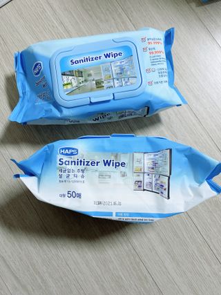 햅스 세균없는 주방 대형 2팩, HAPS sanitizer wipe — 4점을 준 리뷰어가 2022년 2월 올린 사용 사진